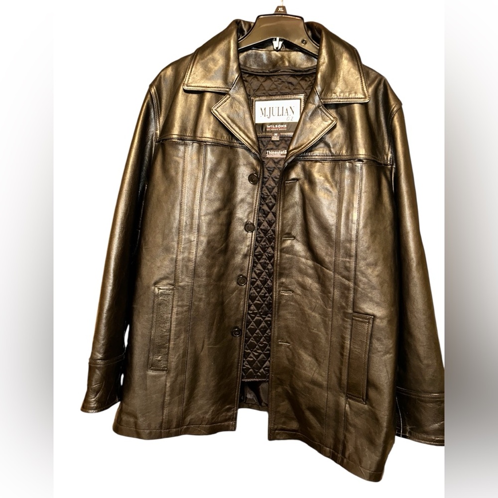 MJULIAN Vintage Black Four Button Leather Jacket